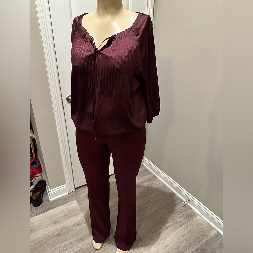 Burgundy pants, perfect fit for Taller ladies
